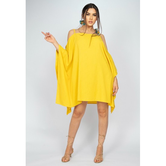 Vestido kaftán gaze amarelo  Roupa de dormir de mulher e homewear